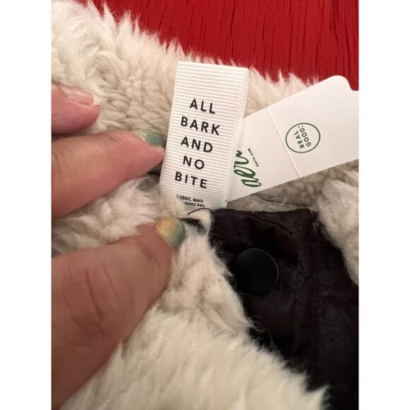 New Aerie Offleash By Aerie Leather Sherpa Dog Vest - Deep Earth - Size Small - Picture 8 of 12